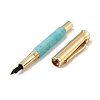 Dyed Natural Quartz Brass Pens AJEW-M209-04G-3