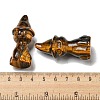 Natural Tiger Eye Carved Healing Cat with Witch Hat Figurines DJEW-D012-07B-3