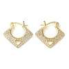 Rack Plating Brass Micro Pave Cubic Zirconia Hoop Earrings EJEW-K249-06G-1