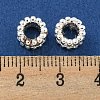 Rack Plating Brass Micro Pave Clear Cubic Zirconia European Beads KK-L215-011S-2