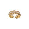 Brass & Imitation Pearl Laciness Cuff Open Rings for Women FS-WG6F3E9-01-2