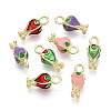 Rack Plating Alloy Enamel Charms PALLOY-N181-27KCG-1