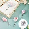 4Pcs 4 Styles Acrylic Retractable Badge Reel AJEW-FH0006-89-4