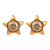 304 Stainless Steel Clear Cubic Zirconia Stud Earrings EJEW-Q044-06G-2