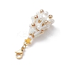 Christmas Tree Glass & Shell Pearl Pendant Decorations HJEW-TA00182-02-4