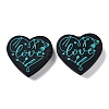 Food Grade Heart with Word Love Silicone Focal Beads SIL-NH0001-01C-1