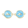 Ocean Brass Enamel Connector Charms KK-C251-05G-02A-1