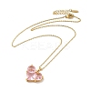 Pink Cubic Zirconia Pendant Necklace LS-NJEW-H161-01A-1