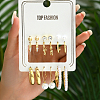 6 Pairs Geometric Metal Faux Pearl Earring Set for Women JC5579-2-1