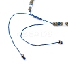 Natural Black Agate Beads Adjustable Nylon Thread Braided Bead Bracelets Sets BJEW-JB06453-10