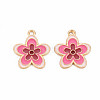 Light Gold Alloy Enamel Pendants ENAM-S126-132-2