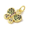 Real 18K Gold Plated Brass Pave Cubic Zirconia Pendants KK-M283-11K-02-2