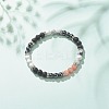 Natural Lava Rock & Gemstone Round Beaded Bracelet for Women BJEW-JB08336-01-2