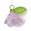 5Pcs 5 Color Glass Flower of Life Charms PALLOY-JF02301-02-2