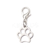 304 Stainless Steel Paw Print Pendant Decorations HJEW-JM03744-4