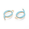 Rack Plating Alloy Enamel Pendants ENAM-T024-53Q-G-2
