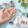 14Pcs 7 Styles Chakra Natural & Synthetic Gemstone Chips Beads & Alloy Tree of Life Pendant Decorations HJEW-FH00150-3