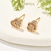 Brass Micro Pave Clear Cubic Zirconia Stud Earrings for Women EJEW-G428-25G-06-3