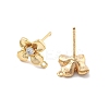 Brass Clear Cubic Zirconia Stud Earring Findings KK-A238-01E-G-2