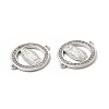 Brass Micro Pave Clear Cubic Zirconia Connector Charms KK-E068-VB353-3
