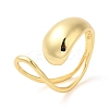 Rack Plating Brass Teardrop Open Cuff Ring for Women RJEW-A016-06G-3