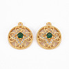 Brass Micro Pave Clear Cubic Zirconia Pendants ZIRC-S068-040-NF-1