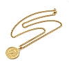 Brass Clear Cubic Zirconia Curb Chain Constellation Pendant Medal Necklaces for Women LS-NJEW-U010-01G-01-2