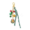 Christmas Theme Alloy Enamel & Glass Pendant Decorations HJEW-JM03732-3