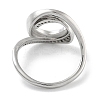 Rack Plating Brass Micro Pave Cubic Zirconia Open Cuff Rings for Women RJEW-Z059-31P-3