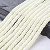 Flat Round Handmade Polymer Clay Beads CLAY-R067-8.0mm-21-1