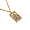 304 Stainless Steel Curb Chain Rectangle with Constellation Pendant Necklaces PW-WG0F5D0-05-1