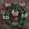 8Pcs 8 Style Christmas Decorative Wooden Door Sign FIND-SZ0005-74-4