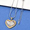 304 Stainless Steel Two Tone Pendant Necklaces for Women NJEW-S445-01B-GP-2