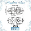 4Pcs Flower Alloy Crystal Rhinestone Adjustable Jean Button Pins FIND-CY0002-27P-2