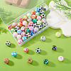 50Pcs 5 Styles Sport UV Plating Acrylic Beads Sets OACR-TA0004-14-5