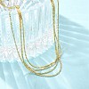 304 Stainless Steel Boston Link Chain Multi-strand Necklaces for Women NJEW-C084-02G-3