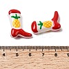 Boot Baking Paint Glass Enamel  Beads LAMP-C020-02Q-3