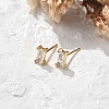 Brass Micro Pave Clear Cubic Zirconia Stud Earrings EJEW-R016-01G-03-1