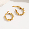 Fashionable 201 Stainless Steel Twist Hoop Earrings LS-RQ5508-4