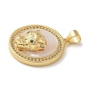 Brass Micro Pave Clear Cubic Zirconia Pendants LS-KK-U046-03G-2