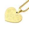 201 Stainless Steel Box Chain Arabic Heart Pendant Necklaces for Women NJEW-M008-02G-1