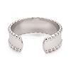 Non-Tarnish 304 Stainless Steel Flat Open Cuff Ring for Women RJEW-C025-10P-3