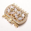 Brass Cubic Zirconia Box Clasps LS-ZIRC-O020-08G-NR-2