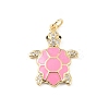 Rack Plating Brass Micro Pave Cubic Zirconia Pendants KK-C021-01G-05-1