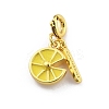 Brass Enamel Fruits Pendant Decoration HJEW-P020-01C-G-1