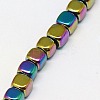 Electroplate Non-magnetic Synthetic Hematite Beads Strands G-J172-3x3mm-03-2