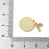 Brass Pave Natural White Shell Pendants KK-S522-12G-3