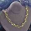 304 Stainless Steel Oval Heart Link Chain Necklaces for Women NJEW-B123-01G-1