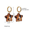 304 Stainless Steel & Acrylic Hoop Dangle Earrings WGAB57F-04-1