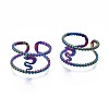 304 Stainless Steel Snake Cuff Ring RJEW-N038-088-1